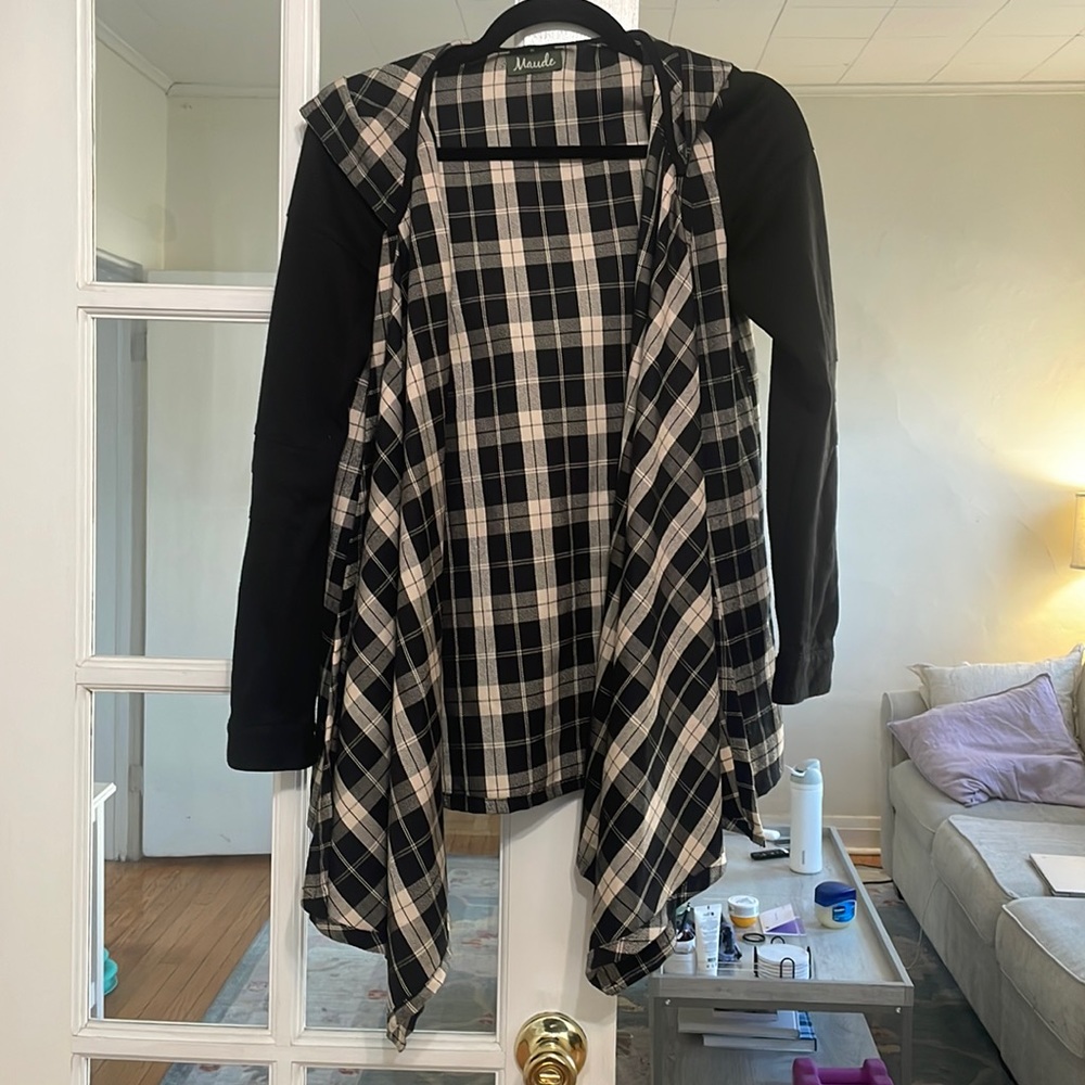 Maude white and black plaid jacket